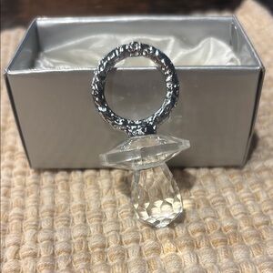 Elegant Silver and Clear Crystal pacifier